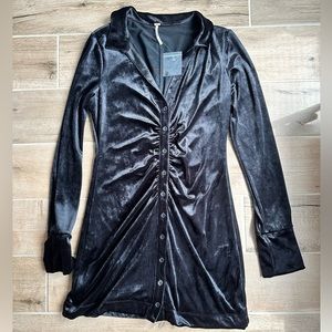 black velvet long sleeve dress